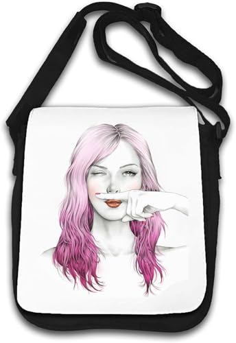 Damen Umhängetasche mit Schnurrbart, Weiß von Generisch