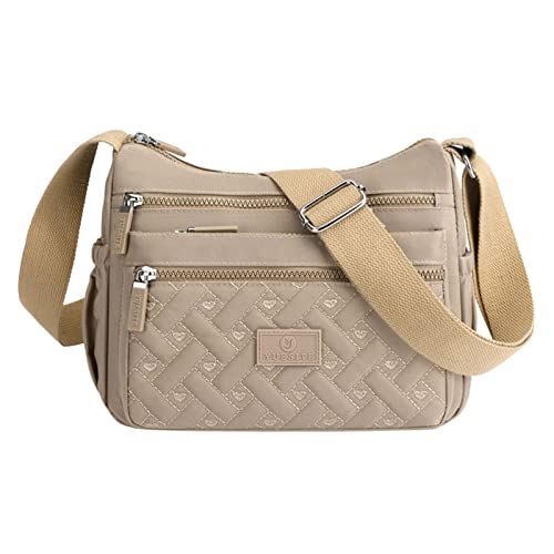 Damen-Umhängetasche mit mehreren Taschen, Umhängetasche, Kuriertasche, Handtasche für den täglichen Gebrauch, Reisen über die Schultertaschen für Herren, khaki, Einheitsgröße von Generisch