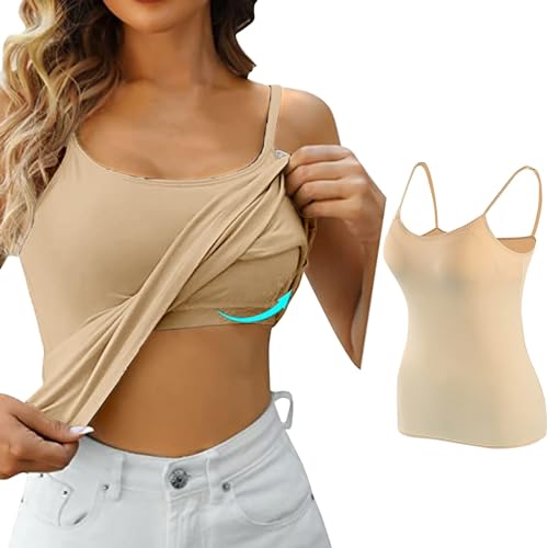Damen Unterhemd BH Hemd Seamless Tank Top mit entfernbaren Cups Bauchweg Shapewear Top Ohne Bügel Bustier Hemdchen Figurformende Body Shaper Camisole Formendes Hemd Shaping Unterwäsche von Generisch