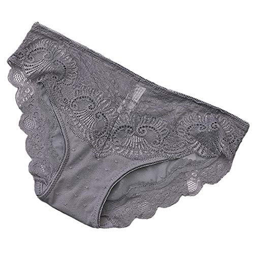 Damen Unterhosen Spitze High Waist Slip Große Größen Atmungsaktive Dessous Bauchkontrollhose Hoher Taille Mikrofaser Taillenslip Traceless Panty Spitze Femtis Perioden Unterwäsche Nahtlose Höschen von Generisch