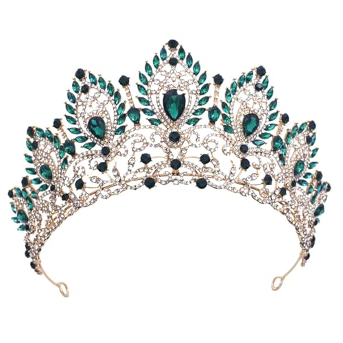 Damen Vintage Opal Blau Krone Große Braut Tiara Haarschmuck für Hochzeitskleid Styling oder Geburtstag Queen Look, Tiaras, Kristall von Generisch