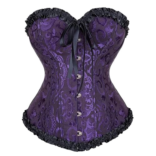 Damen Vollbrust Corsage Oberteil Schnürkorsett Top Übergröße Satin Floral Boned Overbust Bustier Lingerie Oktoberfest Gothic Vintage Body Shaper Corsagen Corsette Halloween Karneval Corsagenkleid Damen Vollbrust Corsage Oberteil Schnürkorsett Top Übergröße Satin Floral Boned Overbust Bustier Lingerie Oktoberfest Gothic Vintage Body Shaper Corsagen Corsette Halloween Karneval Corsagenkleid von Generisch