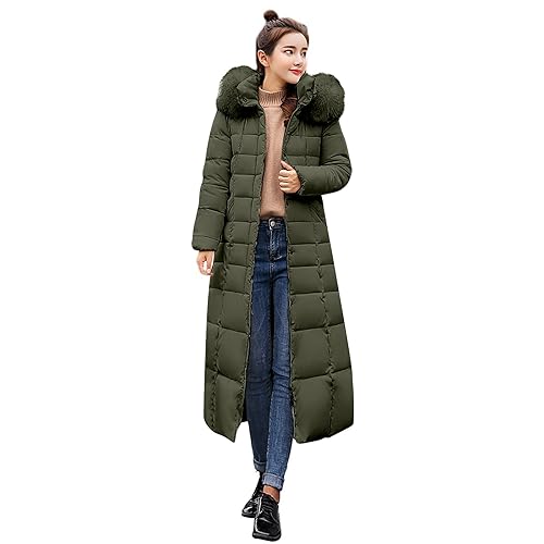 Damen Warm Wintermäntel Reversibel Sherpa Fleece Lang Pufferjacken mit Kapuze Frauen Oberbekleidung Outdoorjacke Winter Parka Jacke Damen College Jacke Damen Lange Puffer Jacke Damen Black Friday von Generisch