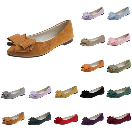 Damen Weich Faux Wildleder Flach Spitze Pumps Elegant Und Bequem Damenpumps Outdoor Sommerschuhe Ballerinas Flats mit atmungsaktivem Bootsschuhe strapazierfähige Laufsohle leicht & flexibel Damen Weich Faux Wildleder Flach Spitze Pumps Elegant Und Bequem Damenpumps Outdoor Sommerschuhe Ballerinas Flats mit atmungsaktivem Bootsschuhe strapazierfähige Laufsohle leicht & flexibel von Generisch