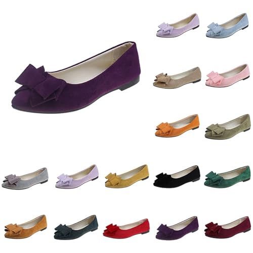 Damen Weich Faux Wildleder Flach Spitze Pumps Elegant Und Bequem Damenpumps Outdoor Sommerschuhe Ballerinas Flats mit atmungsaktivem Bootsschuhe strapazierfähige Laufsohle leicht & flexibel Damen Weich Faux Wildleder Flach Spitze Pumps Elegant Und Bequem Damenpumps Outdoor Sommerschuhe Ballerinas Flats mit atmungsaktivem Bootsschuhe strapazierfähige Laufsohle leicht & flexibel von Generisch
