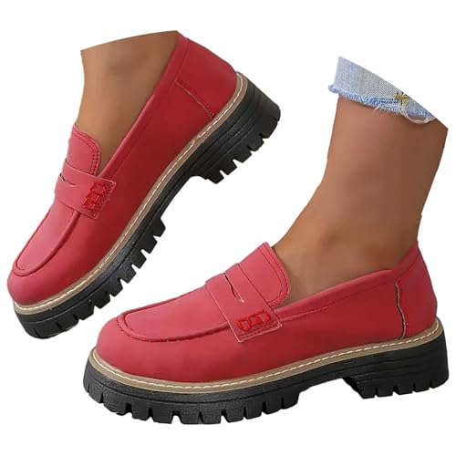 Damen Weiches Loafer Leichte Bequeme Mokassins Slippers Niedrige Faltbare Klassische Loafer Freizeit Pumps Trachtenschuhe Dirndl Schuhe von Generisch