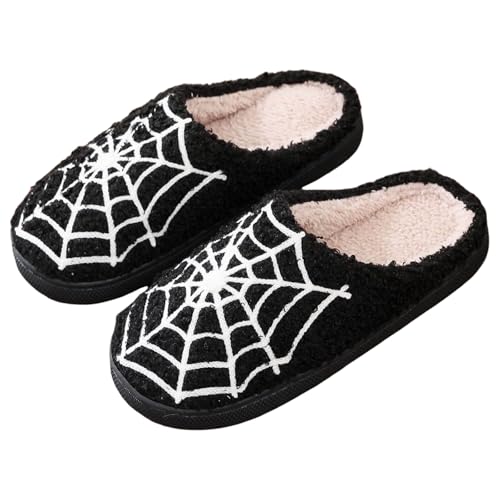 Damen Weihnachten Hausschuhe mit Cartoon-Muster Casual Warme Pantoffeln Rutschfester Geschlossene Homeslippers für Home Gemütlich Fußfreundlich Slipper HerbstWinter von Generisch