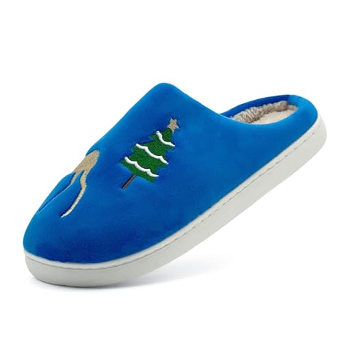 Damen Weihnachts Hausschuhe - Pantoffeln Damen Plüsch Unisex Hauspantoffeln Weihnachtsbaum Hüttenschuhe Lustige Heimschuhe Bequem Baumwollhausschuhe Paare Slippers Weiche Sohle Winterschuhe von Generisch