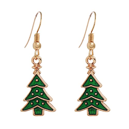 Damen Weihnachts Ohrringe Weihnachten kreative Urlaub Party Ohrringe Schmuck Creolen Frauen Weihnachtsohrstecker (D, One Size) von Generisch