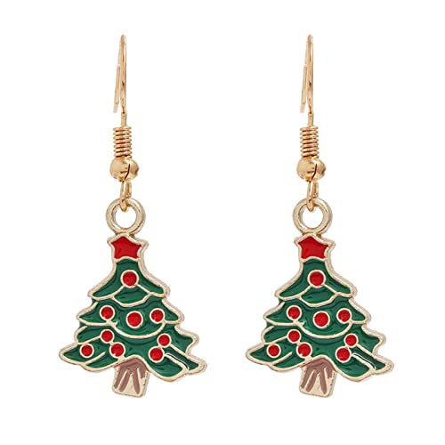 Damen Weihnachts Ohrringe Weihnachten kreative Urlaub Party Ohrringe Schmuck Creolen Frauen Weihnachtsohrstecker (H, One Size) von Generisch