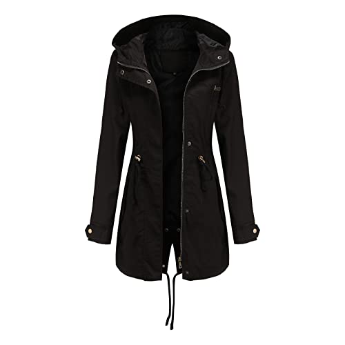 Damen Winterjacke Parka Jacke Fellkapuze Kapuzenjacke Warme sportlicher Mantel mit Kordelzug Outdoorjacke Leichte Steppjacke Damen Damen Wintermantel Kurz Wolle Jacke Damen Kurz Elegant Coupons von Generisch