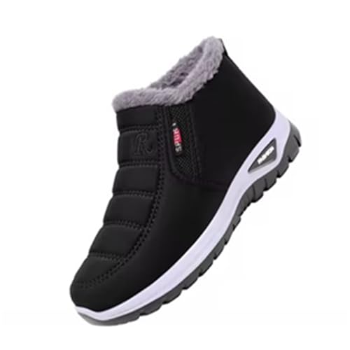 Damen Winterschuhe Gefütterte Warm Wasserdicht - Atmungsaktiv Schlupfstiefel Bequeme Flache Schuhe Plüsch Thermoschuhe Verschleißfest Freizeitschuhe Wanderschuhe Rutschfest Outdoor Winterboots von Generisch
