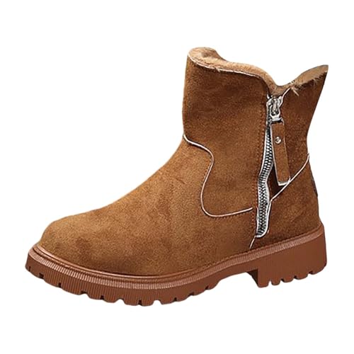 Damen Winterschuhe Winterstiefeletten Damen Gefüttert Winter Schuhe Outdoor Rutschfeste Weitschaft Warme Fleece Kurzstiefeletten Elegant Ergonomie Winter Boots von Generisch