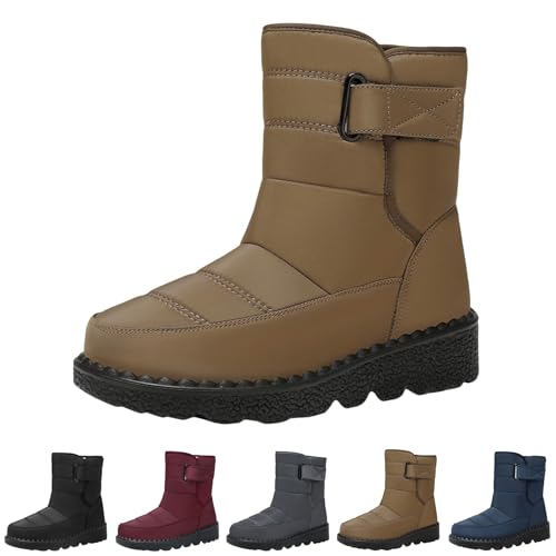 Damen Winterstiefel Winterstiefel Damen Gefüttert Wasserdicht Warm Gefütterte Schneestiefel Winterschuhe Mode Fleece Stiefeletten Winter Kurzschaft Womens Boots von Generisch