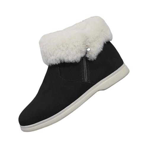 Damen Winterstiefel Winterstiefel Damen Gefüttert Winterboots Outdoor Rutschfeste Weitschaft Warme Fleece Kurzstiefeletten Elegant Ergonomie Breite Winter Boots von Generisch