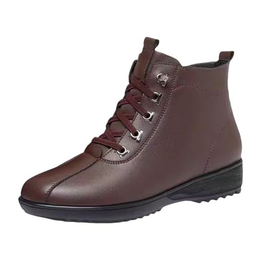 Damen Winterstiefel Winterstiefel Damen Winterboots Outdoor Rutschfeste Weitschaft Warme Fleece Kurzstiefeletten Elastische Ergonomie Breite Füße Wasserdicht von Generisch