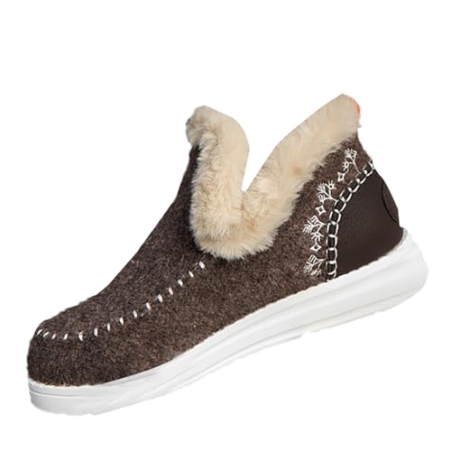 Damen Winterstiefel Winterstiefeletten Damen Gefüttert Winter Schuhe Outdoor Rutschfeste Weitschaft Warme Fleece Winterschuhe Elastische Ergonomie Winter Boots von Generisch