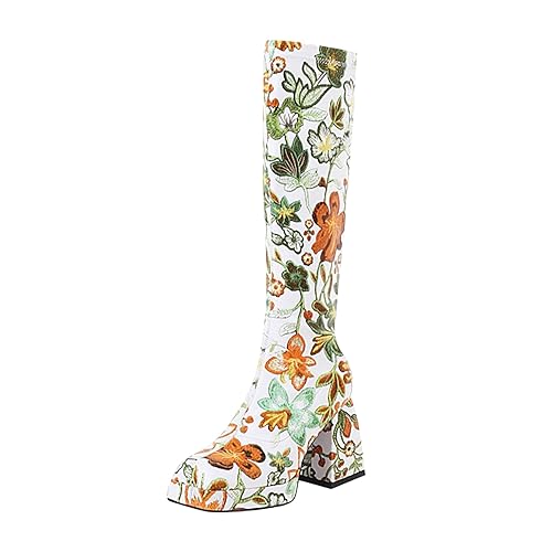Damen Winterstiefel mit warmem Futter Rutschfester Sohle dickem Absatz langlebigem Design elegantem Stil für kalte Tage (Green, 41) von Generisch