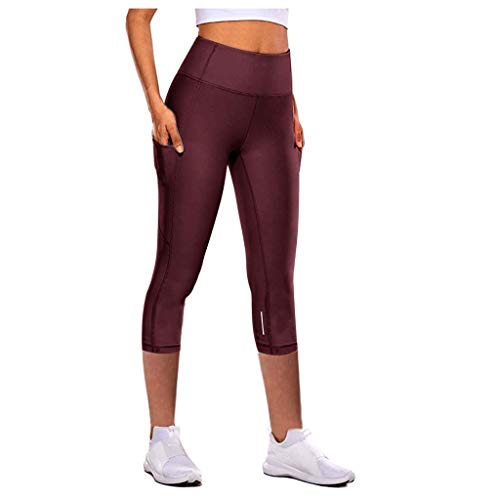 Damen Yoga Capris Hosen Sporthose Hohe Taille Leggings Yogahose Crop Gerades Bein Freizeithose Sportliche Übung Workout Jogginghose Damen Capri Hose Professioneller Sport von Generisch