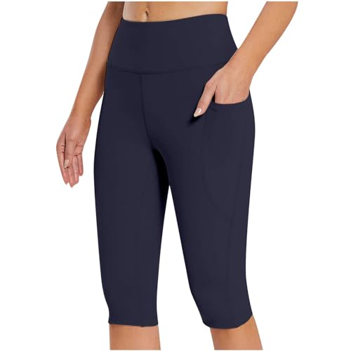 Damen Yoga Capris Hosen Sporthose Hohe Taille Leggings Yogahose Crop Gerades Bein Freizeithose Sportliche Übung Workout Jogginghose Leggings Hoher Bund Damen Schlankmachend von Generisch