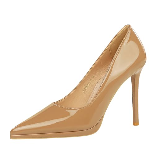 Damen-high-Heels, Geschlossene Spitze Zehenpartie, 4-Zoll-stilettoabsätze, Bequeme, Elegante Pumps Zum Hineinschlüpfen Für Die Hochzeit von Generisch