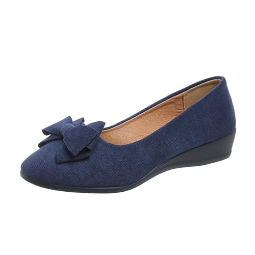 Damen leichte Schleife Frühling und Herbst große Größe Runde Zehen Slip On Freizeitschuhe Slip on für Herren Schuhe, blau, 38 EU Damen leichte Schleife Frühling und Herbst große Größe Runde Zehen Slip On Freizeitschuhe Slip on für Herren Schuhe, blau, 38 EU von Generisch