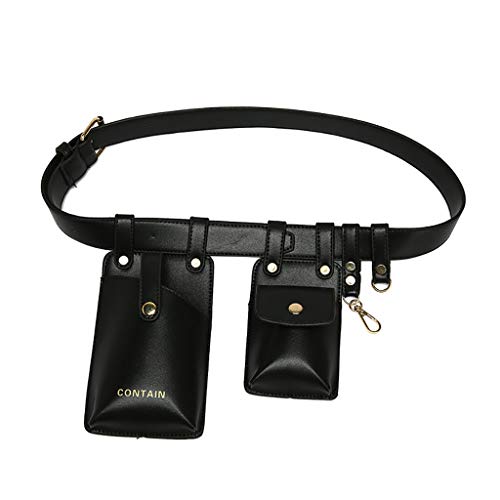 Damen und Herren, modisch, Sport, Hüfttasche, Schultertasche, Haspentasche, Taillentrainer mit Kühlakkus, Schwarz , Einheitsgröße Damen und Herren, modisch, Sport, Hüfttasche, Schultertasche, Haspentasche, Taillentrainer mit Kühlakkus, Schwarz , Einheitsgröße von Generisch