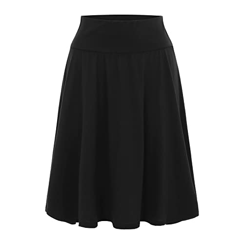 Damenrock, einfarbig, lässig, hohe Taille, elastisch, Halbkörperrock, Wickelrock für Damen, Schwarz , 42 Damenrock, einfarbig, lässig, hohe Taille, elastisch, Halbkörperrock, Wickelrock für Damen, Schwarz , 42 von Generisch