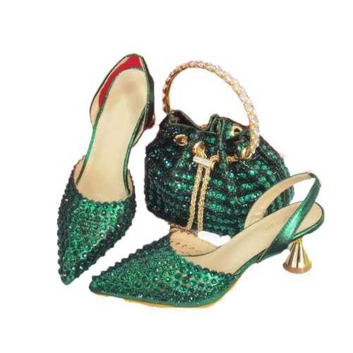 Damensandalen mit spitzem Zehenbereich und Tasche, Diamanten, für Hochzeit, Party, mit modischen High Heels, En8, 41 EU Damensandalen mit spitzem Zehenbereich und Tasche, Diamanten, für Hochzeit, Party, mit modischen High Heels, En8, 41 EU von Generisch