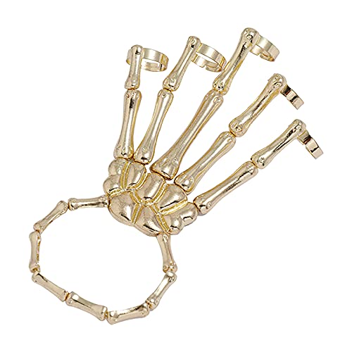 Damenschmuck Hand Elastisches Armband Handarmband Metal Halloween Armbänder Kleines Mädchen Armband (Gold, One Size) von Generisch