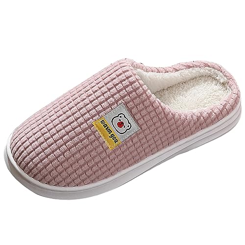 Damenschuhe Ballerina Frauen Schuhe Dicke Sohle Hause Baumwolle Hausschuhe Mode Bequeme Weiche Sohle Warme Baumwolle Hausschuhe Skate Schuhe Damen (38) von Generisch