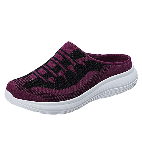 Damenschuhe Freizeit Wedges Atmungsaktiv Slip-on Mode Outdoor Casual Damen Atoms Schuhe Frauen, violett, 40 EU Damenschuhe Freizeit Wedges Atmungsaktiv Slip-on Mode Outdoor Casual Damen Atoms Schuhe Frauen, violett, 40 EU von Generisch