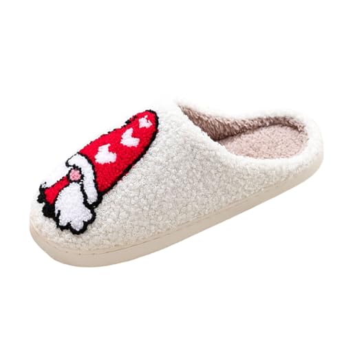 Damenschuhe Marine Sneaker Gemütliche Hause Weihnachten Modelle Baumwolle Auf Hausschuhe Männer Und Frauen Paar Warme Baumwolle Auf Hausschuhe Schuhe Damen Sneaker Schwarz Elegant (Red, 45) von Generisch