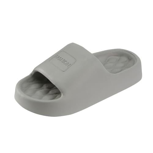 Damenschuhe Pumps Keilabsatz Jeansblau Cloud-Slipper für Damen Herren, weiche Cloud-Slipper, leicht reinigende, rutschfeste Kissen-Slipper mit Dicker Sohle Socken Schuhe Damen Hoch (Grey, 42) von Generisch
