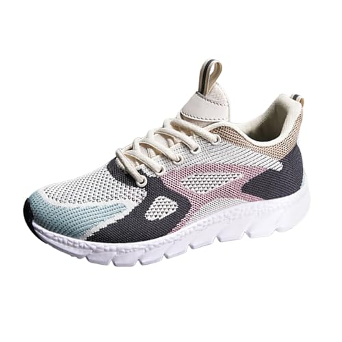 Damenschuhe Schwarz 40 Flying Weaving Sneakers Damen Neue koreanische Mode Rundkopf Schnürschuhe Freizeitschuhe mit Dicker Sohle Schuhe Damen Pumps Durchsichtig (40) von Generisch