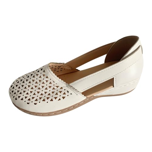Damenschuhe Stiefeletten Hochwertig Atmungsaktive Frauen lässige Outdoor-Sandalen Fashion-Freizeit Doppelte Schuhe Damensandalen Schuhe Mit Absatz Für Damen Gleich (White, 37) von Generisch