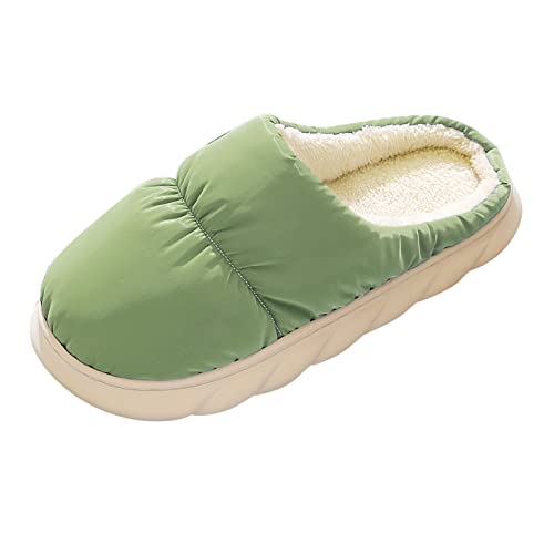 Damenschuhe Weite H Slipper Frauen Hause Treten auf KOT Warme Baumwollhausschuhe Wintermode Niedlicher Druck Warme Hausschuhe Lässige Hausschuhe Damen Schuhe Breit (Mint Green, 38-39) von Generisch