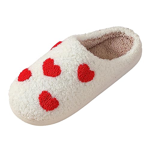 Damenschuhe Weite H Slipper Liebe Form Winter Baumwolle Hausschuhe Männer Frauen Paar Modelle Dicken Boden Warme Baumwolle Hausschuhe Schuhe Damen Silber (RD1, 37) von Generisch