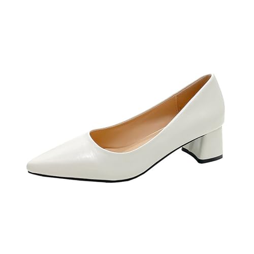 Damenschuhe elegantes Angebot mit Absatz Frühlingsschuhe 2025 geschlossene Spitze Schuhe Blockabsatz Arbeit High Heel Schuhe Pumps Party Schuhe Abendschuhe Zeremonie Brautschuhe, Weiß, 38 EU Damenschuhe elegantes Angebot mit Absatz Frühlingsschuhe 2025 geschlossene Spitze Schuhe Blockabsatz Arbeit High Heel Schuhe Pumps Party Schuhe Abendschuhe Zeremonie Brautschuhe, Weiß, 38 EU von Generisch
