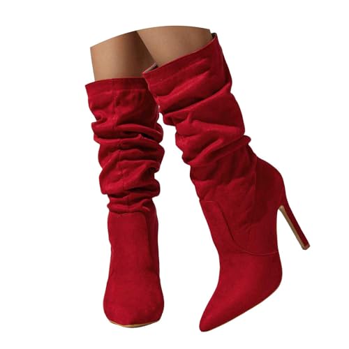 Damenstiefel aus Wildleder, knöchelhoch, lässig, für Herbst und Winter, elegante Schuhe, Rot 2, 36.5 EU Damenstiefel aus Wildleder, knöchelhoch, lässig, für Herbst und Winter, elegante Schuhe, Rot 2, 36.5 EU von Generisch