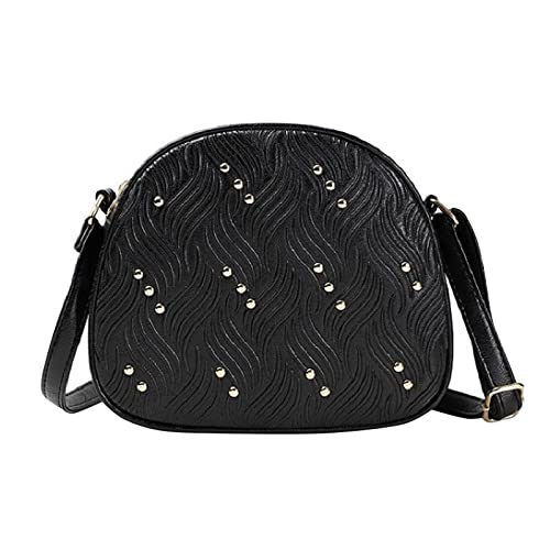 Damentasche Einfache Solide Leder Mode Schultertasche Casual Mode Messenger Bag Extra Groß Schultertasche, Schwarz , Einheitsgröße von Generisch