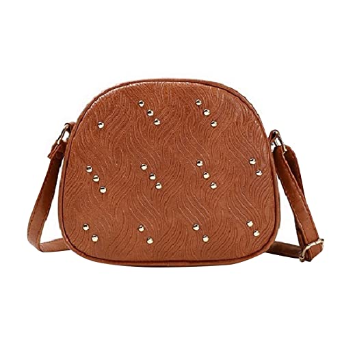 Damentasche Einfache Solide Leder Mode Schultertasche Casual Mode Messenger Bag Extra Groß Schultertasche, braun, Einheitsgröße von Generisch