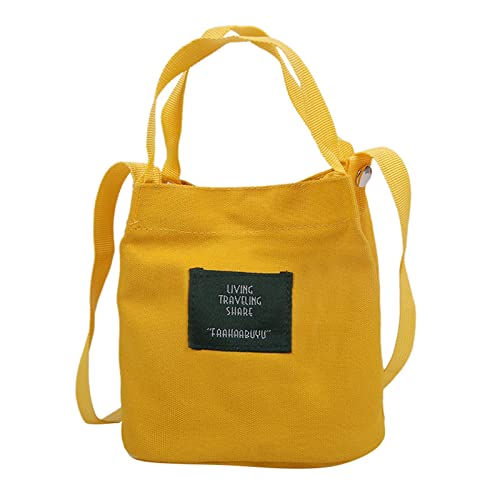 Damentasche Mode Kunst Mädchen Canvas Tasche Casual Messenger Bag Extra Large Shoulder Bag, gelb, Einheitsgröße von Generisch