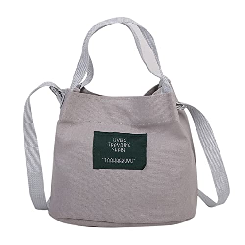 Damentasche Mode Kunst Mädchen Canvas Tasche Casual Messenger Bag Extra Large Shoulder Bag, grau, Einheitsgröße von Generisch