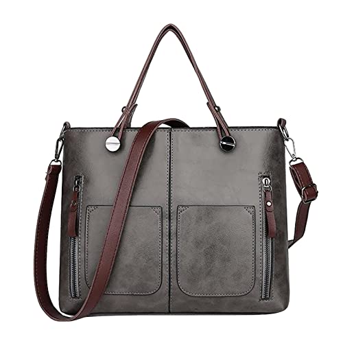 Damentasche kann schräg getragen werden, kann Handtasche Santed Handtasche Mode Ledertasche Herren Geldbörsen oder Schultertasche sein, grau, Einheitsgröße von Generisch