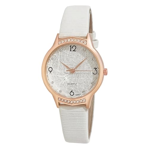 Damenuhr Armbanduhr mit Edelstahlarmband Modische Damenuhr Wunderschöne und kompakte Damenuhr Lässige und einfache Elegante Damenuhr Analog Quarzuhr für Damen (A, One Size) von Generisch