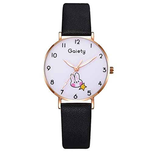 Damenuhr Armbanduhren Damenuhren Quarzwerk Mädchen Damen Armbanduhr PU Gürteluhr (B, One Size) von Generisch
