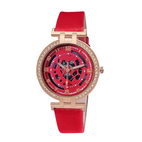 Damenuhr Aushöhlen Mechanische Strass Gürtel Quarzuhr Für Frauen Modische Und Elegante Uhr (C, 3.5X3.5cm) von Generisch