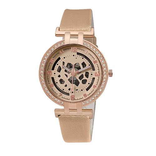 Damenuhr Aushöhlen Mechanische Strass Gürtel Quarzuhr Für Frauen Modische Und Elegante Uhr (D, 3.5X3.5cm) von Generisch