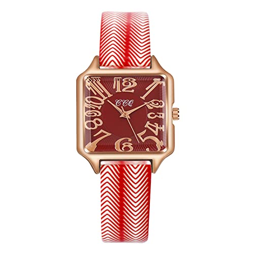 Damenuhren Quarzwerk Mädchen Damen Armbanduhr Gürteluhr Lederuhr für Frauen, C, Einheitsgröße von Generisch